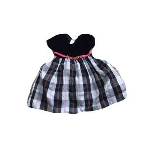 Kidture Collection Girls Dress New with Tags 4T Pink Black Plaid Velvety Top